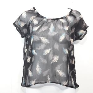 Mudd leaf design sheer top extra small